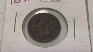 lot 22 image: 1890 Indian Head Penny One Cent Coin RC50