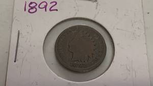 lot 24 image: 1892 Indian Head Penny One Cent Coin RC50