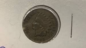lot 26 image: 1903 Indian Head Penny One Cent Coin XF RC50