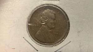 lot 28 image: 1911 Lincoln Wheat Penny VF One Cent Coin RC50