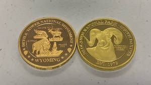 lot 33 image: National Park Commemorative Gold-Plated Medallion Set RC50