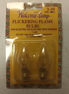 lot 356 image: Welcome Lamp Flickering Flame Light Bulbs 1 Watt Candelabra Base