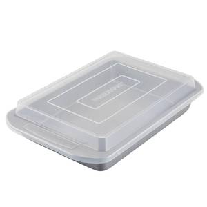 lot 272 image: Farberware Nonstick Bakeware Rectangular Cake Pan with Lid, Cake Pans For Baking, 9-Inch x 13-Inch, Gray - Retail $15