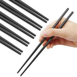 lot 278 image: Stainless Steel Chopsticks Reusable Multicolor Lightweight 304 Metal Chopsticks Dishwasher Safe - 5 Pairs (Black) - Retail $10