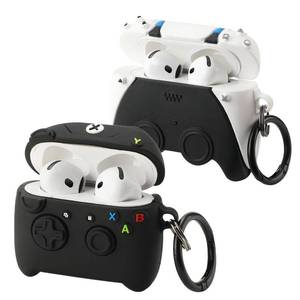 lot 280 image: 2Pack Gedicht for Apple Airpods 4th Generation Case Cover(2024), Cute Cartoon Game Consoles Soft Silicone Protective Cases for Airpods 4 Case with Keychain for Women Men, Controller BlackWhite - Retail $13