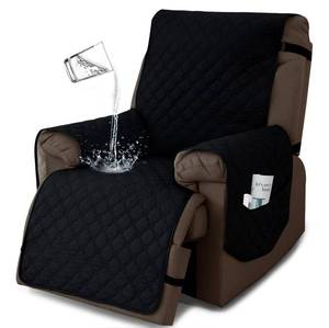 lot 286 image: Rwoyno Recliner Chair Covers Waterproof,Recliner Cover Non-Slip Pet Cover for Recliner Chair Washable Chair Seat Cover with Elastic Straps for Kids, Dogs, Pets (Black, 23.6) - Retail $31