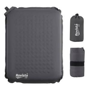 lot 302 image: Rovista Self-Inflating Airplane Seat Cushion for Long Flights �� Portable Travel Cushion Airplane Seat - Memory Foam Travel Seat Cushion Providing Pressure Relief (Grey, 15.7 x 11.8 x 2)