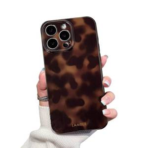 lot 305 image: XQAGU Cute Phone Case for iPhone 15 Pro Max Case Amber Leopard Full Camera Protective Slim Shockproof Aesthetic-Brown Amber - Retail $10