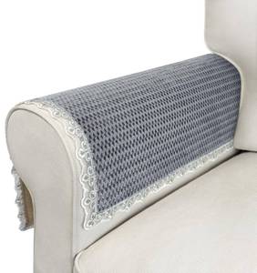 lot 324 image: Velvet Couch Arm Covers, 2pcs Non-Slip Lace Armrest Covers, HeadrestBackrest Cover, Seat Slipcover for Pet Armchair Loveseat Recliner Furniture (2824, Grey) - Retail $20