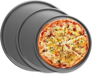 lot 326 image: JPONLINE Pizza Pan Set of 3, Pizza Tray for Oven, Perforated Round Pizza Pan, Carbon Steel Baking Pan, Homemade, Frozen & Leftover Slices (10.2311.412.99 Inches)