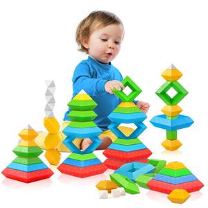lot 327 image: Hieoby Montessori Toys for 1 2 3 4 Year Old Boys Girls Toddlers Preschool Learning Activities 30Pcs Building Blocks Stacking Educational Toys STEM Sensory Gifts for Kids Age 1-2 2-4 - Retail $25
