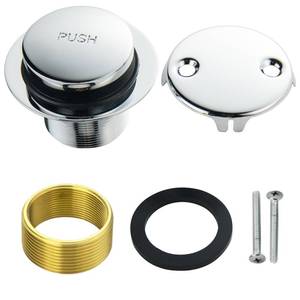 lot 336 image: NANSHINE Bathtub Drain Kit with Two-Hole Overflow Faceplate, Tip Toe Tub Trim Assembly, Tub Drain Conversion Kit, Bathtub Drain Stopper Replacement (Chrome)
