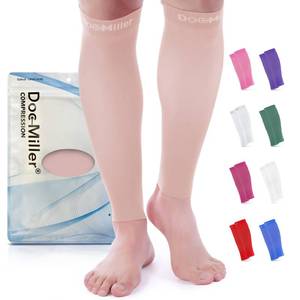 lot 342 image: Doc Miller Calf Compression Sleeves for Men & Women, Footless Leg Compression Socks Support for Runners, 15��20mmHg Graduated, Shin Splints, Varicose Veins, Pain Relief & Swelling (1 Pair) - Retail $19