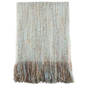lot 345 image: SARO LIFESTYLE Faux Mohair Fringe Throw Blanket �� Lightweight Reversible Acrylic Throw for Cozy Layering, Couch & Bed Styling, Aqua, 50x60 - Retail $28