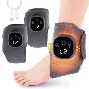 lot 368 image: APZYI 2PCS Foot Renew Triple Method Massager, 2 in 1 Foot Massager for Neuropathy, Feet Massage with 3 Vibration Mode & 4 Heat Levels, Wireless Portable Ankle Massager for Home or Travel Use - Retail $30