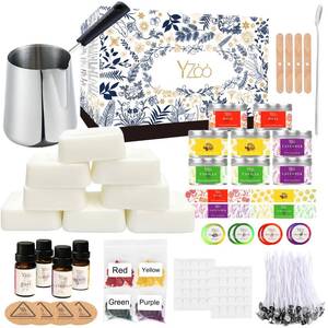 lot 404 image: Complete Candle Making Kits for Adults Beginners, DIY Candle Making Supplies Include Soy Wax,Wax Melter,Scents,Dyes,Wicks,Wicks Sticker,Candle Tins & More-Full Candle Maker Set - Arts & Crafts Kits - Retail $20