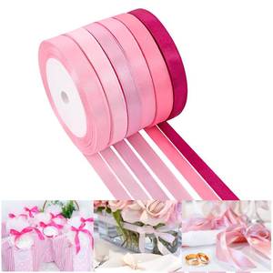 lot 414 image: NACHLYNN 150 Yards Pink Satin Ribbon 38 inch Wide Polyester Fabric Ribbon Use for Gift Wrap Wedding Bridal Baby Shower Bows Valentines Day Decor - Retail $7