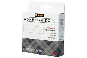 lot 425 image: Scotch Adhesive Dots, Medium, 0.3 inches, 200 DotsPack, Easy Dispensing, Permanent, Photo-Safe, 1-Pack - Retail $5