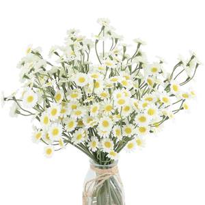 lot 20916 image: Floroom 24pcs Ivory Small Artificial Flowers Faux Silk Daisies Fake Wildflowers with Stems for DIY White Wedding Bouquets Floral Arrangements Party Decor Centerpieces Decorations (Vase Not Included) - Retail $16
