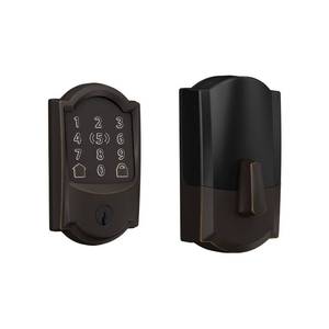 lot 20934 image: Schlage Encode Plus Smart Wi-Fi Lock for Front Door, Keyless Entry Deadbolt, Unlock with Apple Watch, Built-in WiFi and App Control, Easy Install, Alexa & Apple HomeKit Compatible, Aged Bronze
