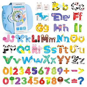 lot 20942 image: 78 PCS Magnetic Letters, Large Cute Animal Alphabet Magnets for Fridge, Uppercase & Lowercase ABC Educational Toy, Choke-Proof Toddler Learning Toys for Kids Toddlers Preschool Learning Spelling - Retail $18