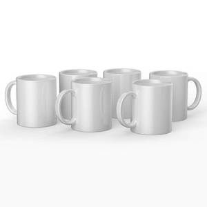 lot 20947 image: Cricut Beveled Blank, Ceramic-Coated, Dishwasher & Microwave Safe Mug to Decorate, Mug Press & Infusible Ink Compatible,12 Oz Sublimation, Ideal for Crafts and Printing, 6 Count, White - Retail $22