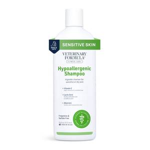 lot 20954 image: Veterinary Formula Clinical Care Hypoallergenic Shampoo for Dogs and Cats, 16 oz �� No Harsh Ingredients �� Fragrance-Free Pet Shampoo for Allergies and Sensitive Skin, Promotes Healthy Skin and Coat - Retail $15