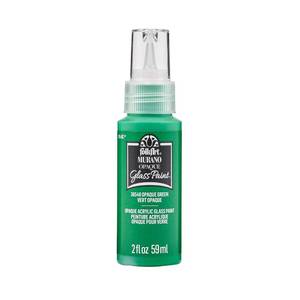 lot 20960 image: FolkArt Murano Opaque Acrylic Glass Paint, Green, Perfect for Indoor and Outdoor Arts and Crafts Projects, 2 fl oz - Retail $7