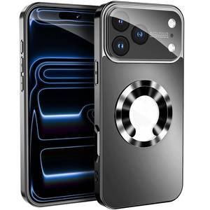 lot 20966 image: Doulings Magnetic Design for iPhone 15 Pro Case,Compatible with MagSafeMilitary Grade Drop Protection Camera Lens Protector Cover Logo View Dust-Proof Matte Shockproof Protective Cover,Black - Retail $13
