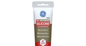 lot 20986 image: GE Advanced Silicone Caulk for Kitchen & Bathroom, Clear, 2.8 fl oz Tube, 1 Pack - 100% Waterproof Silicone Sealant, 5X Stronger Adhesion, Shrink & Crack Proof - Retail $8
