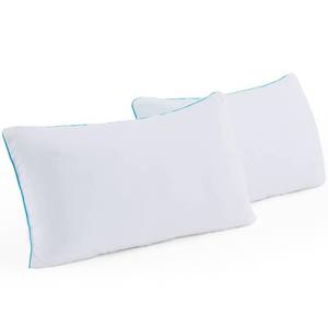 lot 20990 image: Linenspa Two Pack Shredded Gel Memory Foam Pillow, Standard Size �� Cooling Bed Pillow �� Soft and Supportive �� Side, Stomach, and Back Sleepers �� Pack of 2 �� CertiPur Certified
