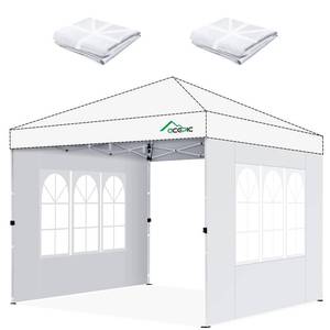 lot 20991 image: Acepic Church Window 10x10 Canopy Sidewalls with Zipper for 10x10 Straight Leg Canopy Frame, Waterproof UV Protection for Outdoor Events, Vendor Booth,White(2PCS Sidewalls Only, Canopy Not Included) - Retail $28