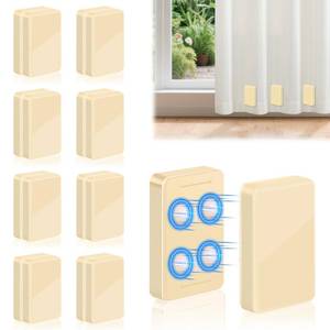 lot 21004 image: 16pcs Outdoor Curtain Weights, Upgraded Heavier-Duty Waterproof Curtain Magnets Weights Outdoor, for Home Patio Drapery, Shower, Flags, Tablecloth to Stop Heavy Wind (Beige, 8pairs) - Retail $37