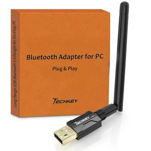 lot 21008 image: USB Bluetooth 5.4 Adapter for Desktop PC Long Range 500FT Wireless Dongle with 5dBi Antenna Plug & Play for Laptop Windows 11108.1, Pair BT HeadphonesHeadsetSpeakerMouseKeyboardPrinter - Retail $13