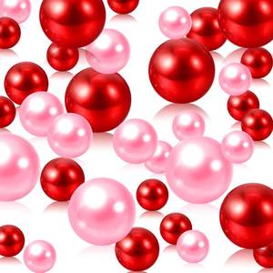 lot 21010 image: Pink Red Vase Filler  150PCS Pearls Bead for Centerpieces Vases  81420 mm No Hole Beads, Fake Pearls for Wedding Birthday Valentines Day Theme Party Table Centerpieces Decors - Retail $14