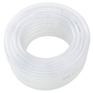 lot 21011 image: DAVCO 12 ID x 25ft Clear Vinyl Tubing, Low Pressure Flexible PVC Tubing, Heavy Duty UV Chemical Resistant Lightweight Plastic Vinyl Hose, BPA Free and Non Toxic - Retail $20