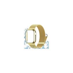 lot 21017 image: Vigamen Waterproof Metal Magnetic Bands Compatible for Apple Watch Band 41mm with Case,Adjustable Stainless Steel Milanese Wristband Women Men Replacement Strap for iWatch Series 9 8 7,Breathable,Gold - Retail $10
