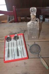 lot 1002 image: IOB Spoon Set, Glass Bottle & More