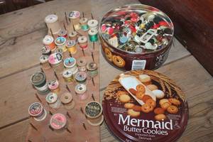 Vintage Buttons in Tin & More