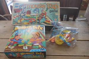 lot 1070 image: Vtg. Mouse Trap Game & NIB Monkey Trix Game