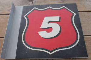 lot 1084 image: Metal Gas Station  Number Sign 11 x 14