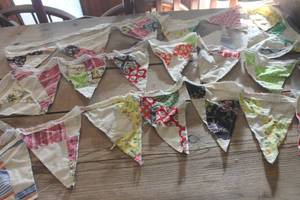 lot 1111 image: Handmade Quilt Flag Garland