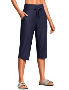 lot 28988 image: ISEEGZ Womens Swim Capris 18 Quick Dry UPF50 Swimsuit Pants Long Board Shorts for Women with Pockets Navy Large
