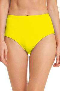 lot 28990 image: Micosuza Womens Swim Bottom High Waist Retro Basic Full Coverage Bikini Tankini Swimsuit Briefs Yellow 8 - Retail $13