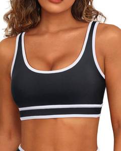 lot 29010 image: Black Women Sports Bra Bikini Top Athletic Bathing Suit Swimsuit Top for Teen Girls S - Retail $20