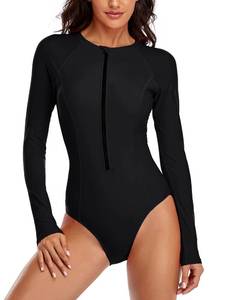 lot 29072 image: YATEEN Womens Athletic Training Swimsuit Long Sleeve Rashguard Medium