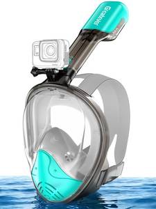 Greatever Full Face Snorkel Mask, Snorkeling Gear for Adults with Latest Dry Top Breathing System and Detachable Camera Mount, Snorkel Mask Adult, Snorkels Anti-Fog & Anti-Leak - Retail: $32