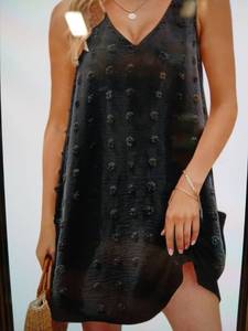 lot 29111 image: Urchies Swimsuit Cover Casual Sundress with Pockets Black with White Trim 2XL