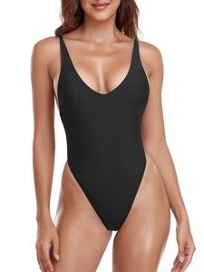 lot 29125 image: RELLECIGA Womens Colorful Camo High Cut Low Back One Piece Thong Swimsuit for Women Size Medium