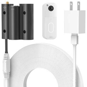 lot 30981 image: delilyn Power Cable with Adapter for Blink Video Doorbell-2nd Gen (2025 Release), Doorbell Transformer with 16.4ft5m Weatherproof Charging Cord for Blink Video Doorbell, Replace Battery-White - Retail $18